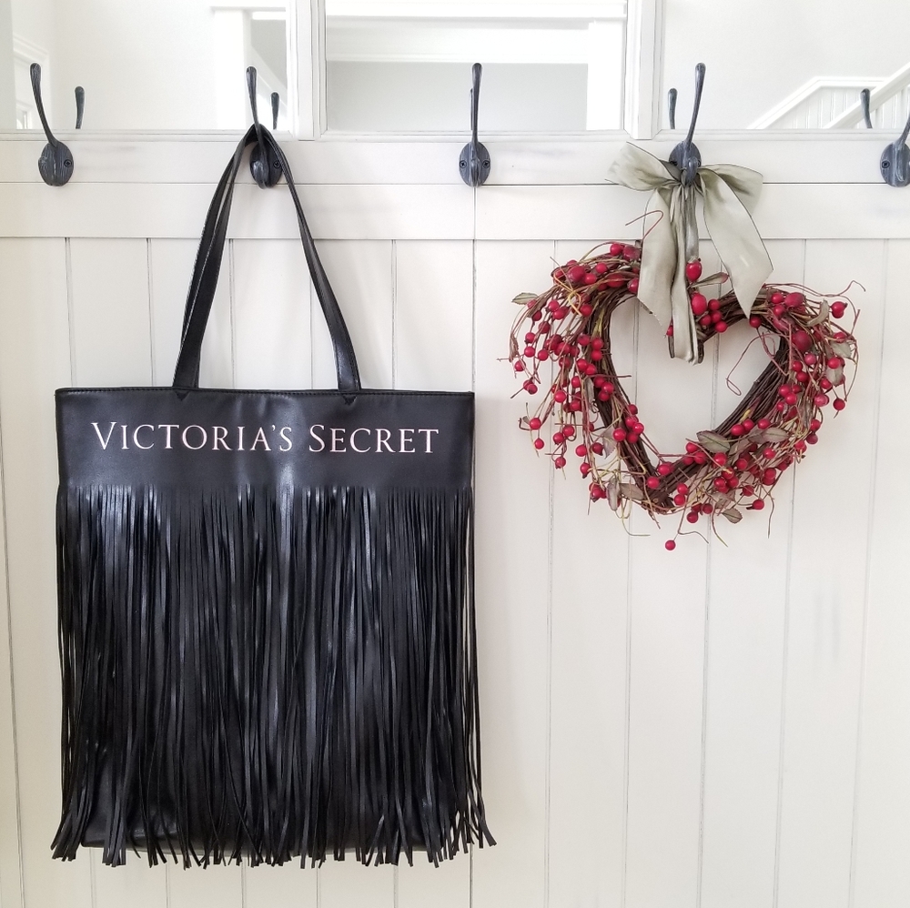 Victoria's Secret Black Fringe Tote